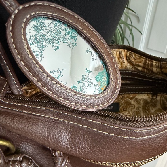 Vintage Nine West Vegan Leather Chocolate Y2K Structured Shoulder Purse - Picture 10 of 11